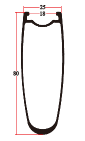 Desenho do aro de carbono RV25-80C