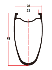 Desenho de aro de carbono RV28-55C