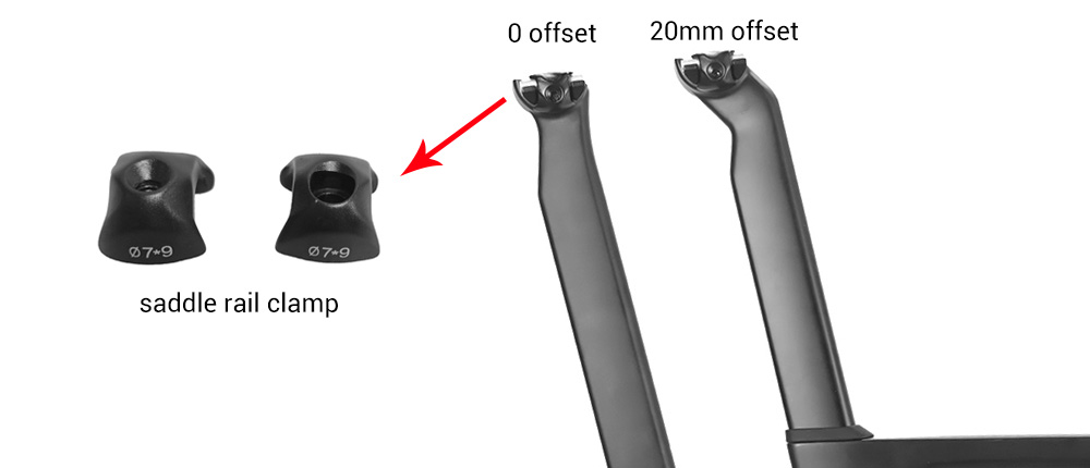 Opções de espigão de selim e braçadeira de trilho de sela LCR017-D